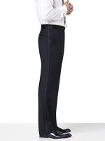 Black Elastic Waist Microfiber Tuxedo Pants